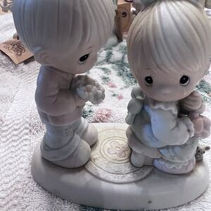 My love blooms for you Precious Moments Figurine - Boy and Girl